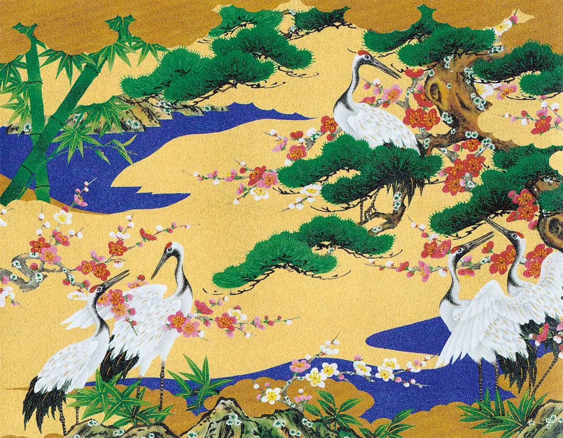 群鶴図
