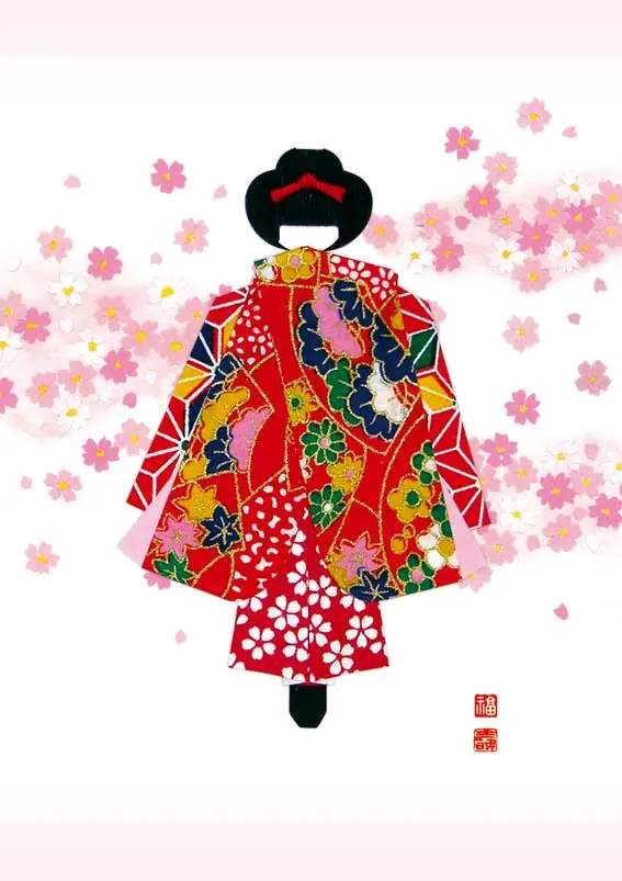 千代紙人形カード