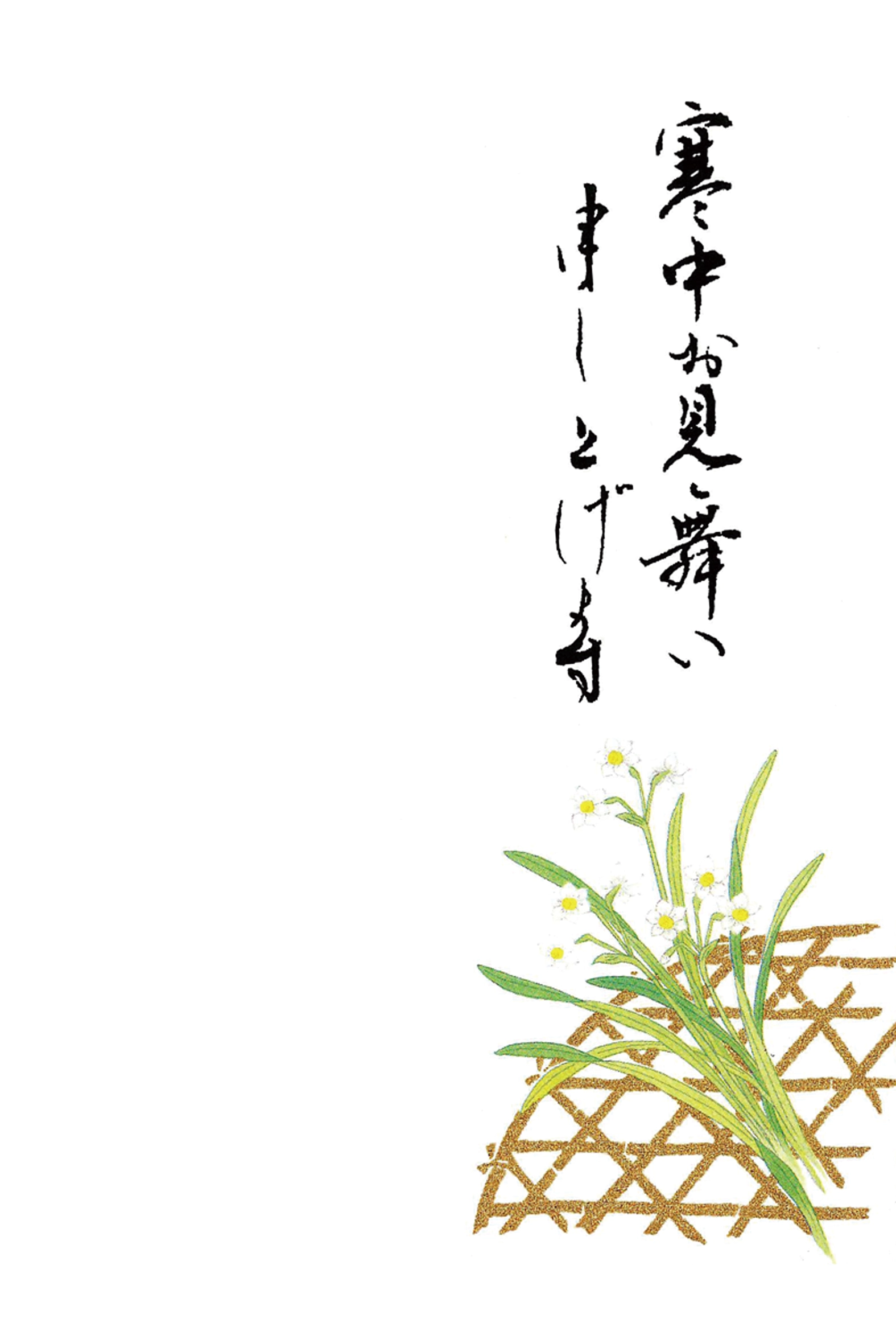寒中見舞いはがき　水仙